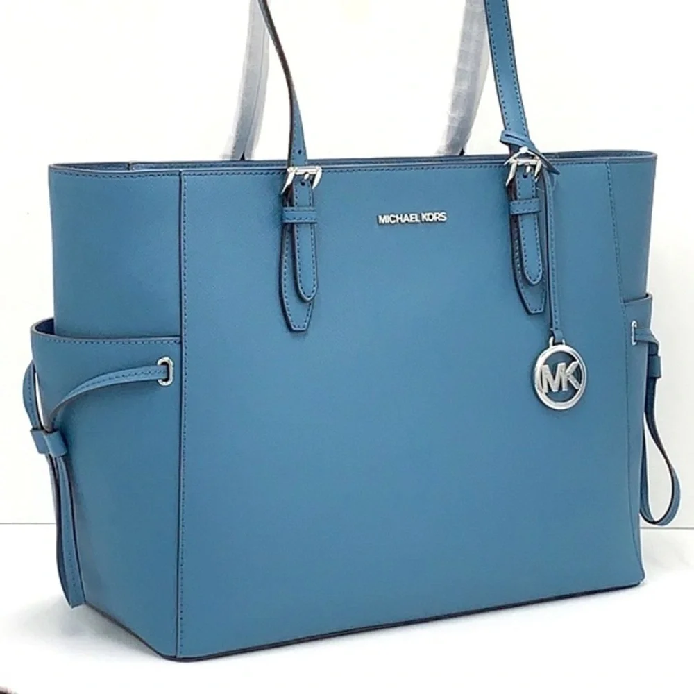 MICHAEL KORS Gilly Large Saffiano Leather Tote Bag TEAL COLOR